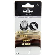 Elite Models Gumis karkötők 2 az 1-ben , 16 db, barna, átmérő 6,5 cm