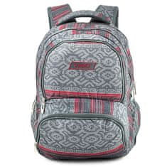 Target Cél iskolai hátizsák, Vörös-szürke mintával