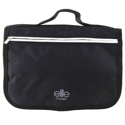 Elite Models Kozmetikai táska Elite modellek, fekete, szürke csíkkal