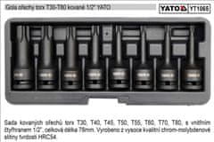 YATO Torx dugaszolható fejek kovácsolt készlet 8 db T30-T80 Yato