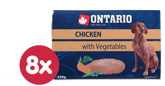 Ontario Kutyatáp tálca Chicken with vegetable 8x320 g