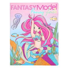 Fantasy Model Kifestőkönyv, kreatív készlet , Sellő, csillogó fólia