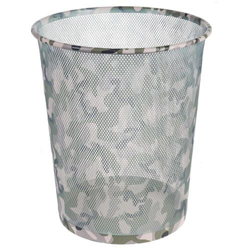 Idena szemétkosár, Camouflage mintázat, fém, 36 cm