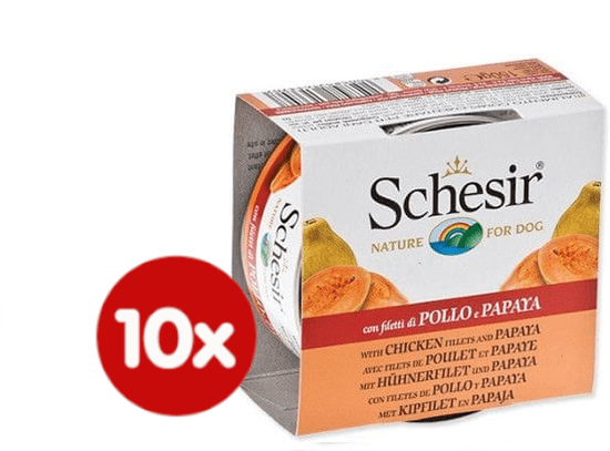 Schesir Konzerv Dog Fruit - csirke + papaya 10 x 150g
