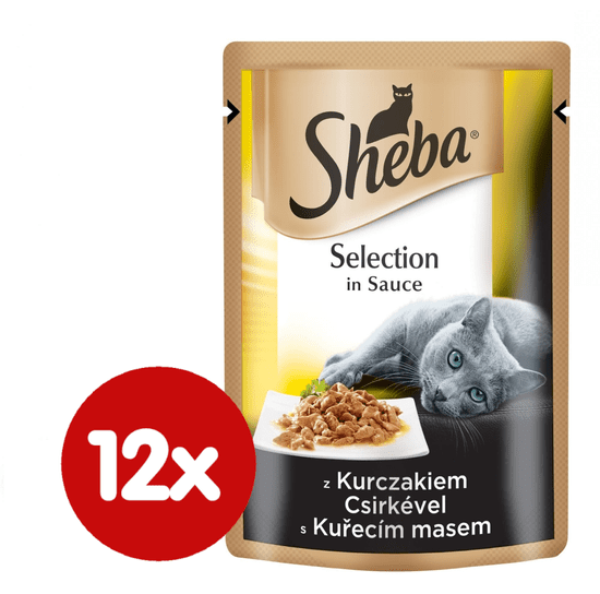 Sheba Selection Alutasakos macskaeledel csirkehússal, 12 x 85 g