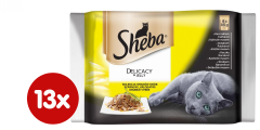 Sheba DELICACY Alutasakos macskaeledel válogatás, 13 x (4x85g)