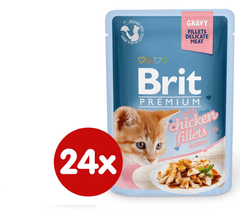 Brit Premium Cat Delicate Fillets in Gravy with Chicken for Kitten 24 X 85 g