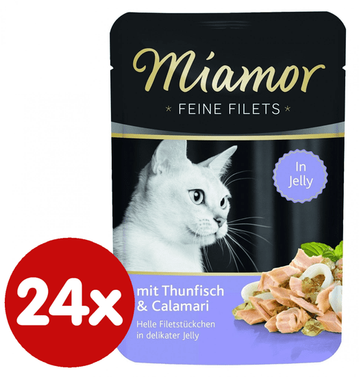 Finnern Miamor Tonhal filé és Kalamári macskaeledel 24x100g