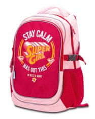 BAAGL Iskolai hátizsák poncsóval Supergirl - STAY CALM