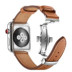 MAX Tartalék óraszíj az Apple Watch-hoz 44mm MAS03, barna bőr