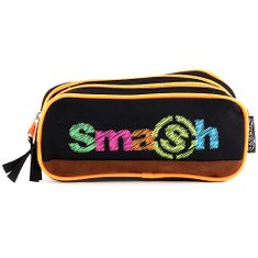 Smash Iskolai ceruzatok utántöltő nélkül, 2 zseb, fekete / neon narancs