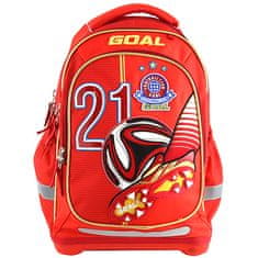 Goal Cél iskolai hátizsák, 3D cél, piros színű