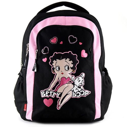 Betty Boop Iskolai hátizsák , fekete-rózsaszín