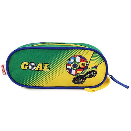 Goal Iskolai tolltartó , elliptikus, zöld-sárga