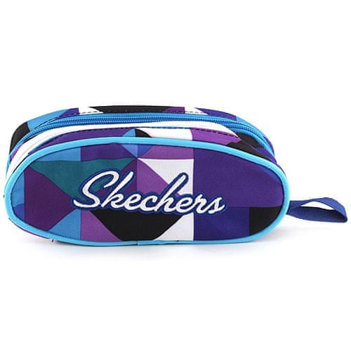 Skechers Iskolai tolltartó töltet nélkül , lila/kék háromszög motívummal és fehér felirattal