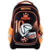 Cél iskolai hátizsák, 3D cél, fekete-narancs színű