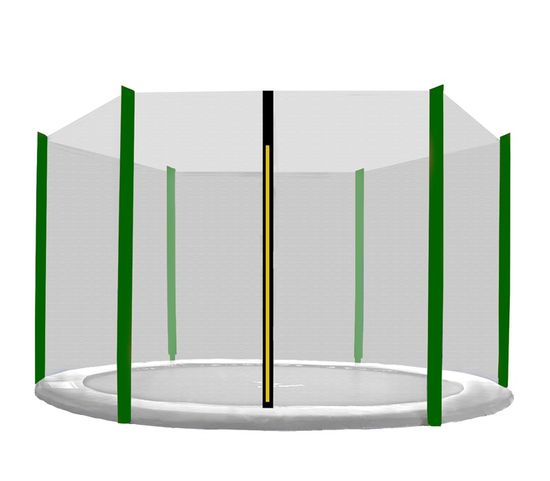 Aga Védőháló 180 cm-es trambulinhoz, 6 oszlop, Fekete háló / Sötétzöld