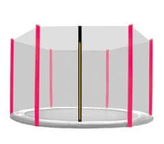 Aga Védőháló 430 cm-es trambulinhoz, 6 oszlop, Fekete háló/ Rózsaszín
