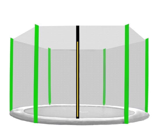 Aga Védőháló 400 cm-es trambulinhoz, 6 oszlop, Fekete háló / Világoszöld