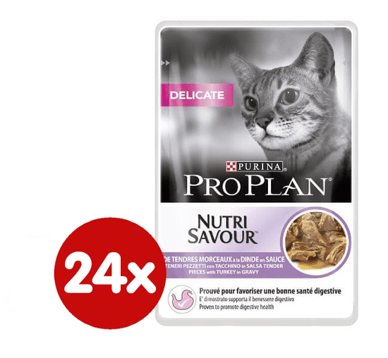Purina Pro Plan Cat Delicate Pulyka Macskaeledel, 24 x 85 g