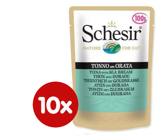 Schesir Tasak Cat - tonhal + aranydurbincs 10 x 100g