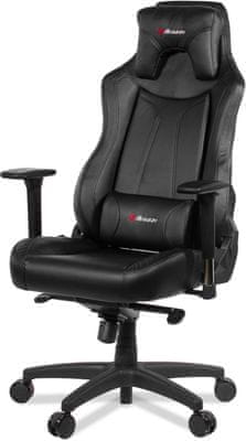 Gamer szék Arozzi Vernazza, fekete (VERNAZZA-BK), ergonomikus szerkezet, szintetikus bőr huzat, 145 kg-ig, állítható, forgatható, párnák a fej és az ágyék részeknél