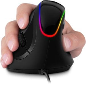 Connect It Game FOR HEALTH ergonomikus függőleges egér (CMO-2800-BK) ergonomikus kivitelezés háttérvilágítás touchsensor