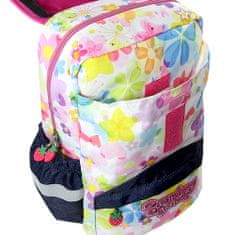 Eper Shortcake iskolai hátizsák, három kislány motívuma