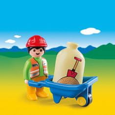 Playmobil építőmunkás, baba kerékkel, 4 db