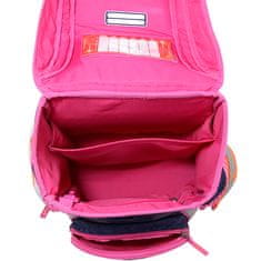 Target Cél iskolai táska, Farmer, rózsaszín virág - fényvisszaverő, kék
