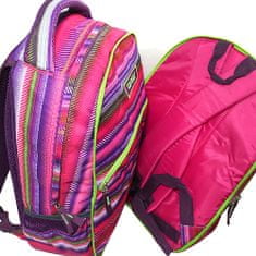 Target Iskolai hátizsák 2in1 , Színes csíkok, rózsaszín - zöld