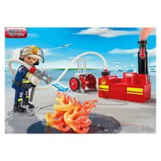 Playmobil A tűzoltók vízszivattyúval beavatkoznak, Tűzoltók, 28 darab