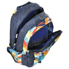 Target Cél diák hátizsák, Sötétkék, színes csíkokkal