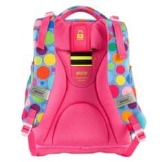 Target Cél iskolai hátizsák, Színes pöttyös, rózsaszín-kék