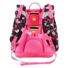 Target Cél iskolai táska, Szív, rózsaszín-fekete