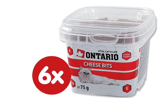 Ontario Snack Cheese Bits Jutalomfalat, 6 x 75 g