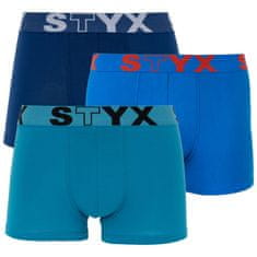 Styx 3PACK Kék férfi boxeralsó sport gumi (G9676869) - méret L