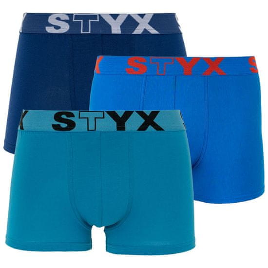 Styx 3PACK Kék férfi boxeralsó sport gumi (G9676869)