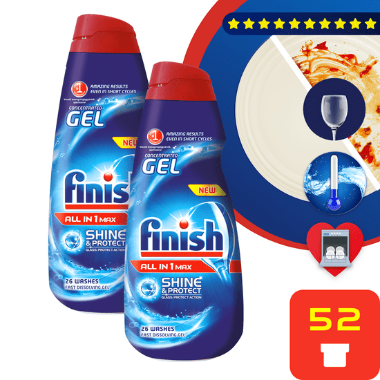 Finish Gell All in 1 Shine &Protect 2x 650 ml