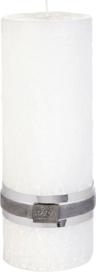 Lene Bjerre Dekoratív gyertya kő szerkezettel, Kő, fehér, L méret, égési idő 75 óra