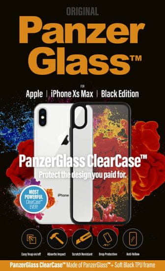 PanzerGlass ClearCase az Apple iPhone Xs Max mobiltelefonra, Black Edition 0221