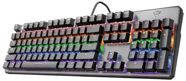Gaming Keyboard Trust GXT 865 Asta gyors reakcióidő anti-ghosting mechanikus színes háttérvilágítású játékmód nagy sebességű pontosság