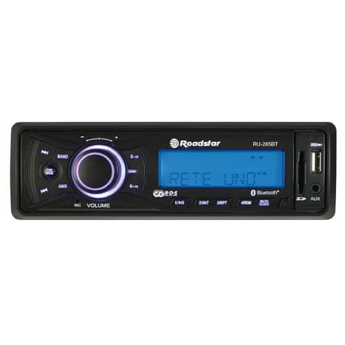 Roadstar autórádió, RU-285BT, LCD kijelző, Bluetooth, USB port, SD nyílás, AUX