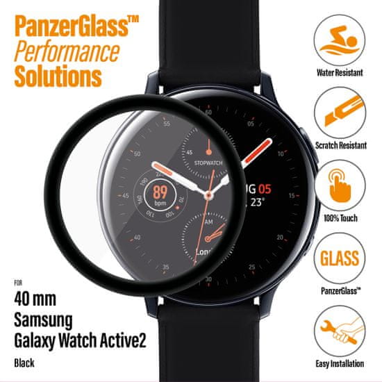 PanzerGlass SmartWatch Samsung Galaxy Watch Active 2 (40mm) számára, fekete kerettel (7206)