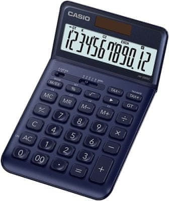 Asztali számológép Casio JW 200 SC NY, napenergia, alap, haladó, pénzügyi, ÁFA, százalék, nyereség, kerekítő kapcsoló, javító gomb
