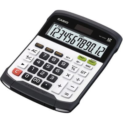Asztali számológép Casio WM 320 MT Waterproof, napelemes, vízálló, általános, haladó, pénzügy, ÁFA, százalék, profit