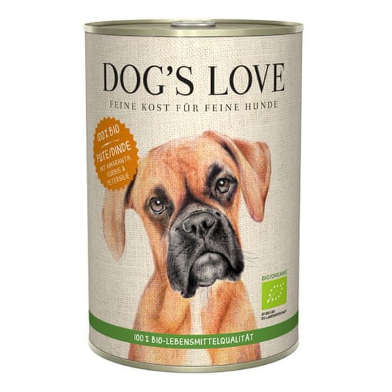 Dog's Love 100 % BIO Organic pulykakonzerv, 400 g