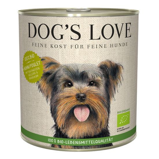 Dog's Love 100 % BIO Organic csirkekonzerv, 800 g
