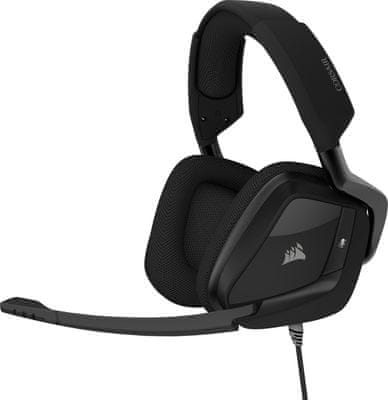Corsair Void Elite Surround fejhallgató, fekete (CA-9011205-EU), 7.1 virtuális térhatású hang, 50 mm inverterek, headset, fémszerkezet, lélegző anyag, hosszú élettartam, kényelem