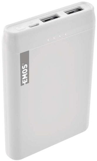 EMOS Alpha powerbank 5, 5 000 mAh + vezeték USB-C 1613052101, fehér